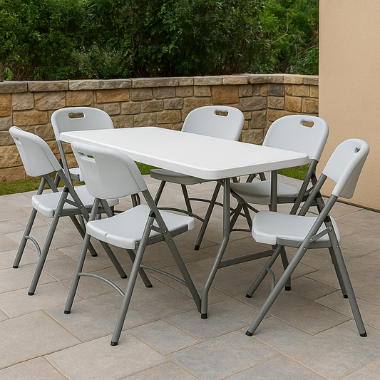 Pack de 6 sillas blancas plegables