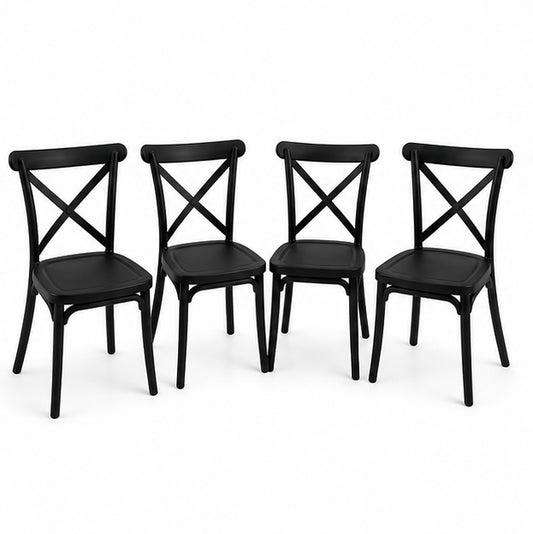 Set de 4 sillas cross negras