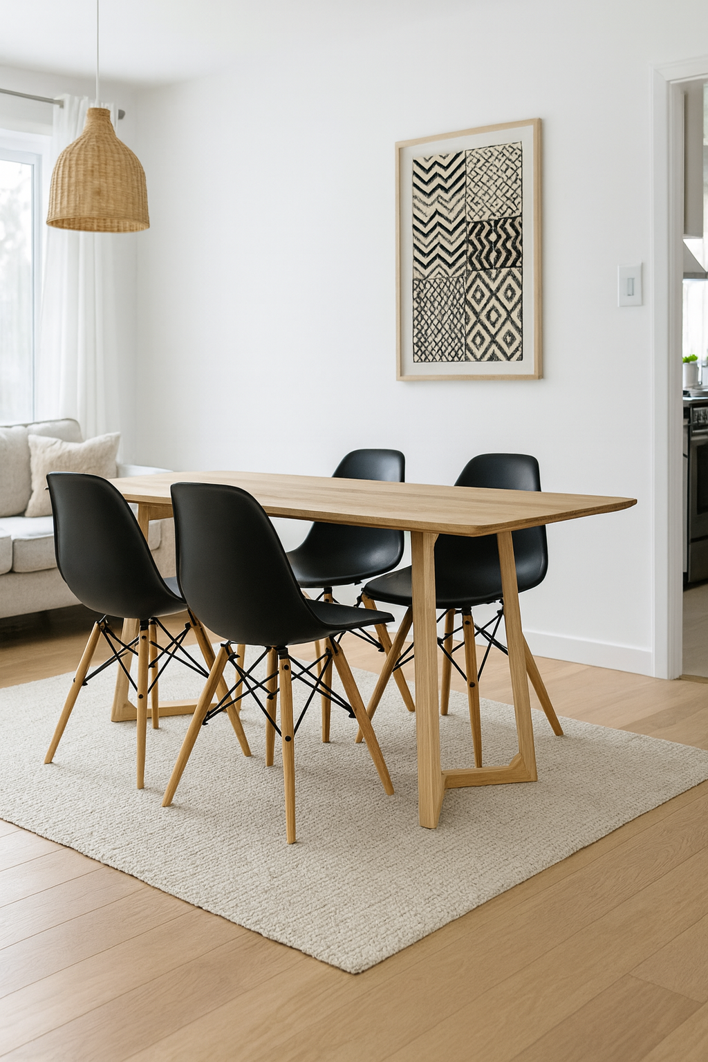 Juego de comedor, mesa con 4 sillas