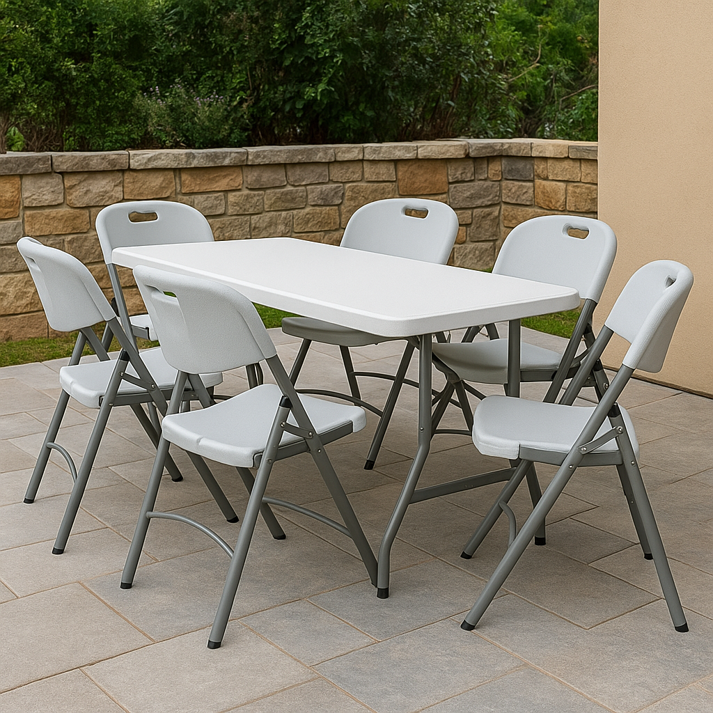 Pack de 6 sillas blancas plegables