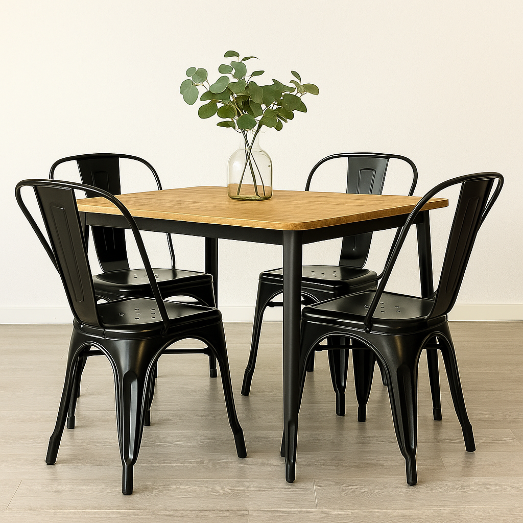 Pack x 4 sillas tolix negras apilables