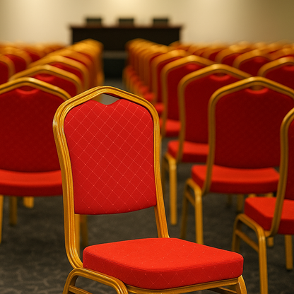 Pack x 6 sillas rojas para eventos, hoteles, conferencia, apilables