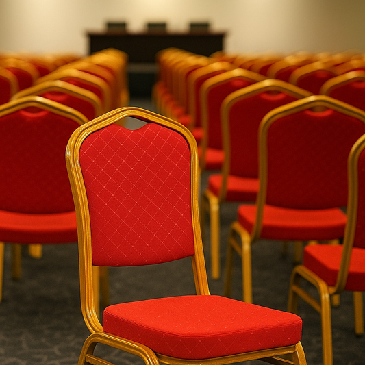 Pack x 6 sillas rojas para eventos, hoteles, conferencia, apilables