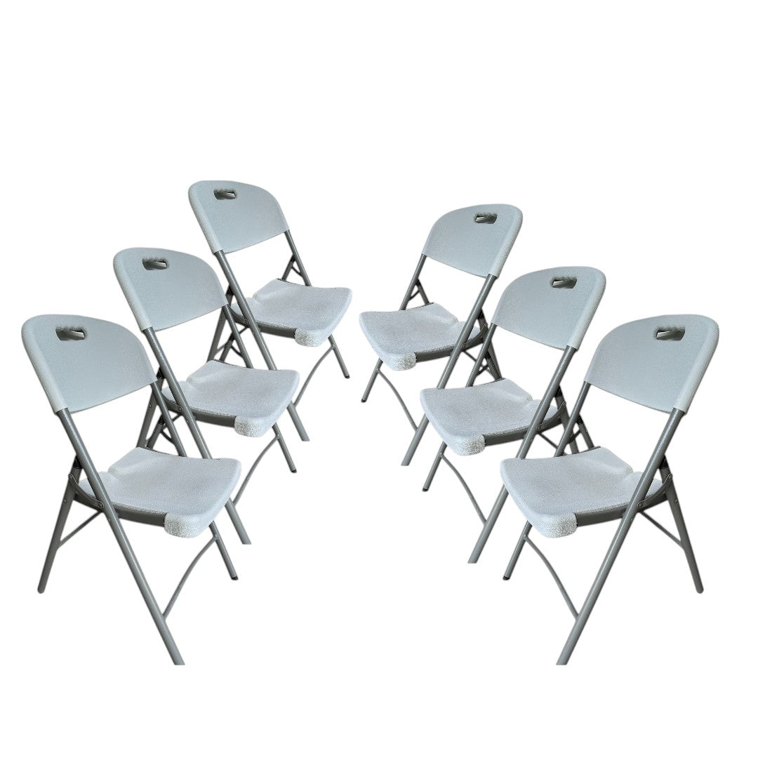 Pack de 6 sillas blancas plegables