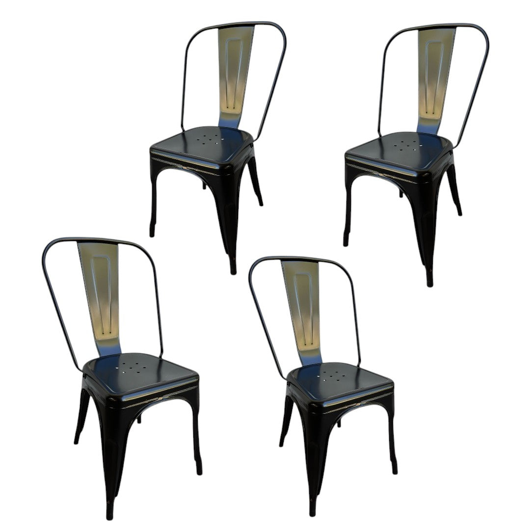 Pack x 4 sillas tolix negras apilables