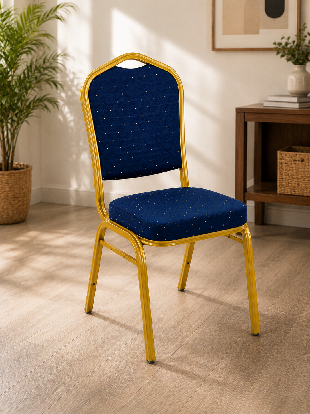 Silla azul para eventos, hoteles, conferencias