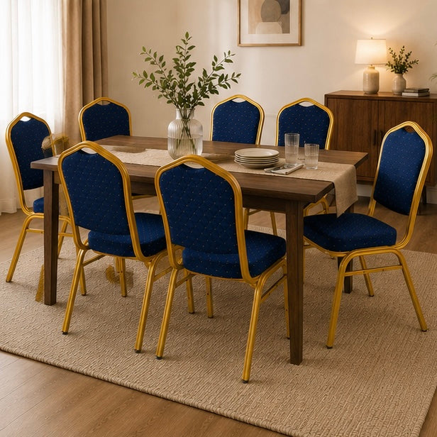 Silla azul para eventos, hoteles, conferencias